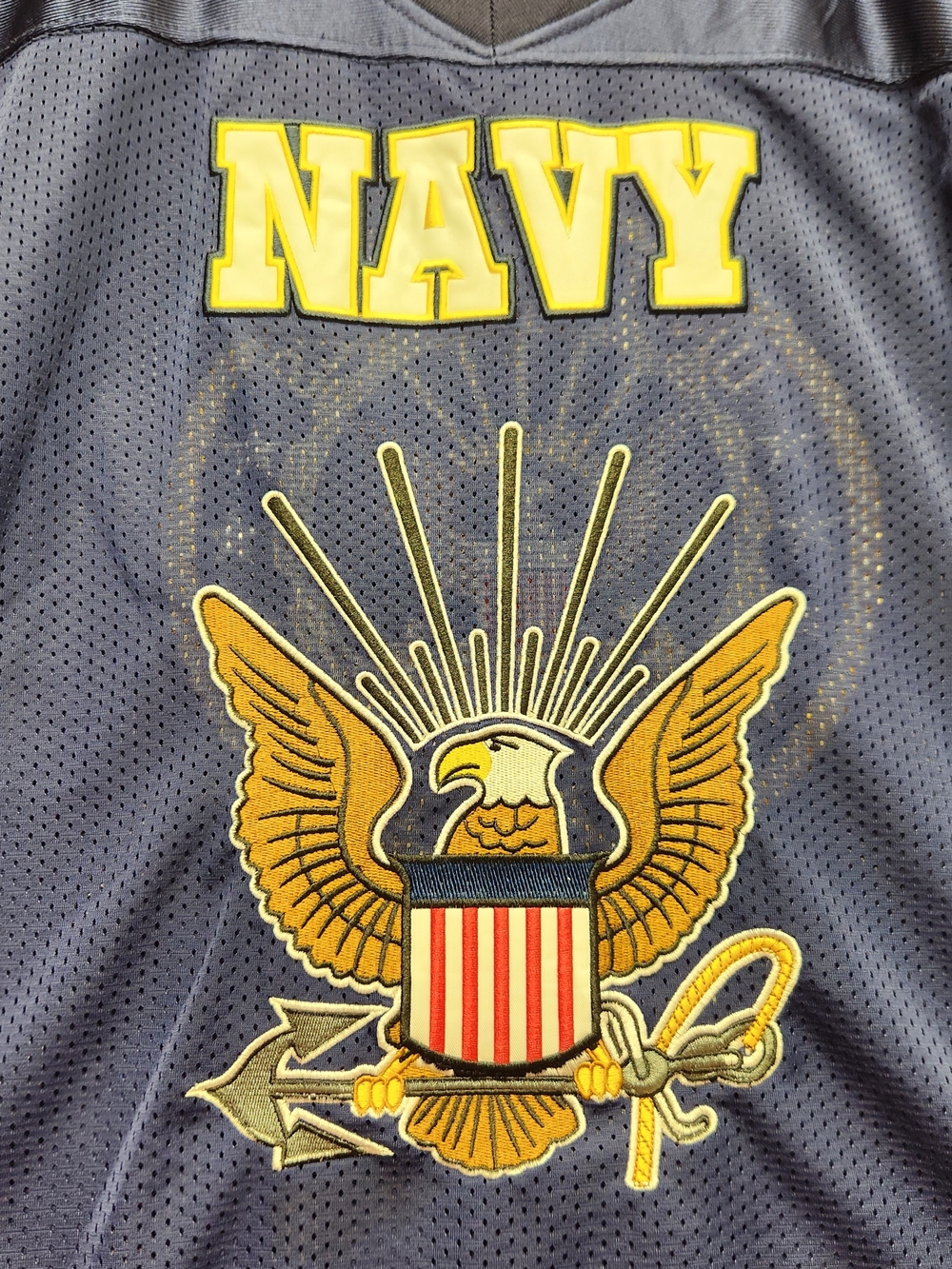 ⭐️JWM U.S. Navy Officially Licensed Football Jersey Blue Mens Large Sewn Logo - Picture 12 of 13